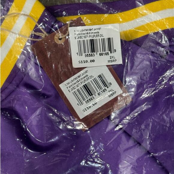 NWT! Mitchell & Ness PVAMU NCAA Lightweight Full Snap Bomber Jacket - Size 2XL - Picture 7 of 9